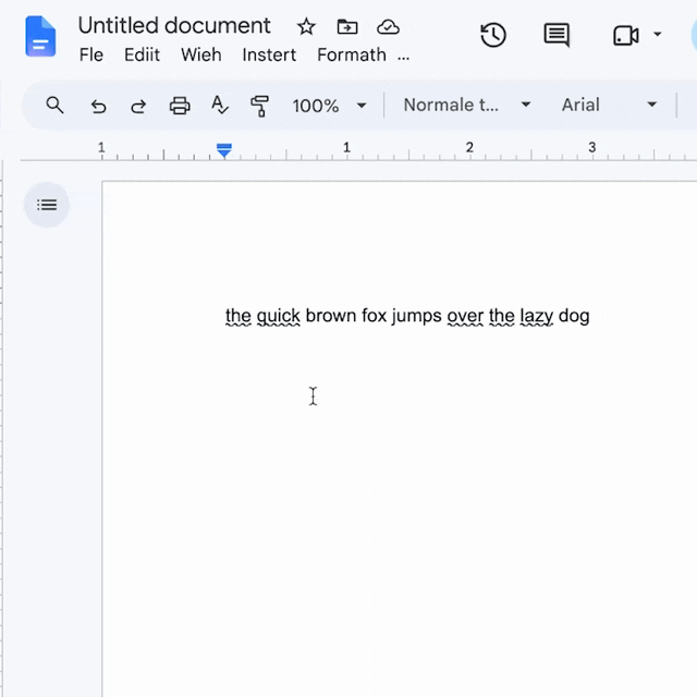 Alternating between Typoly's misspelling suggestions and Google Docs' spelling corrections