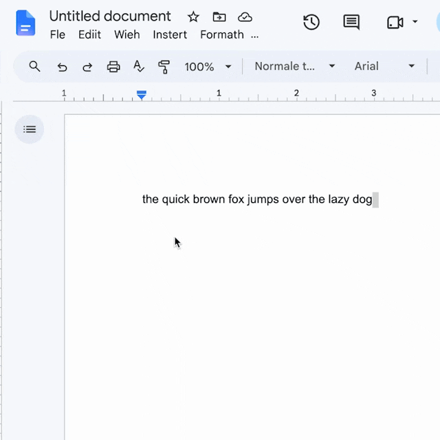 Typoly suggesting a misspelling for a word in a Google Doc
